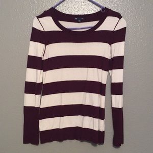 Maroon and white striped Sweater from Old Navy